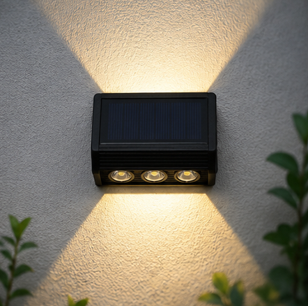 LUMIGUARD Applique murale solaire extérieure à lumière chaude.