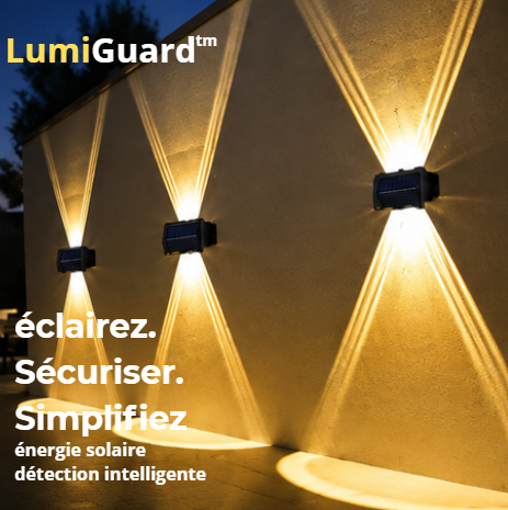 LUMIGUARD Applique murale solaire extérieure à lumière chaude.